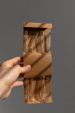 Набір скляних соломинок, 3 шт + щітка