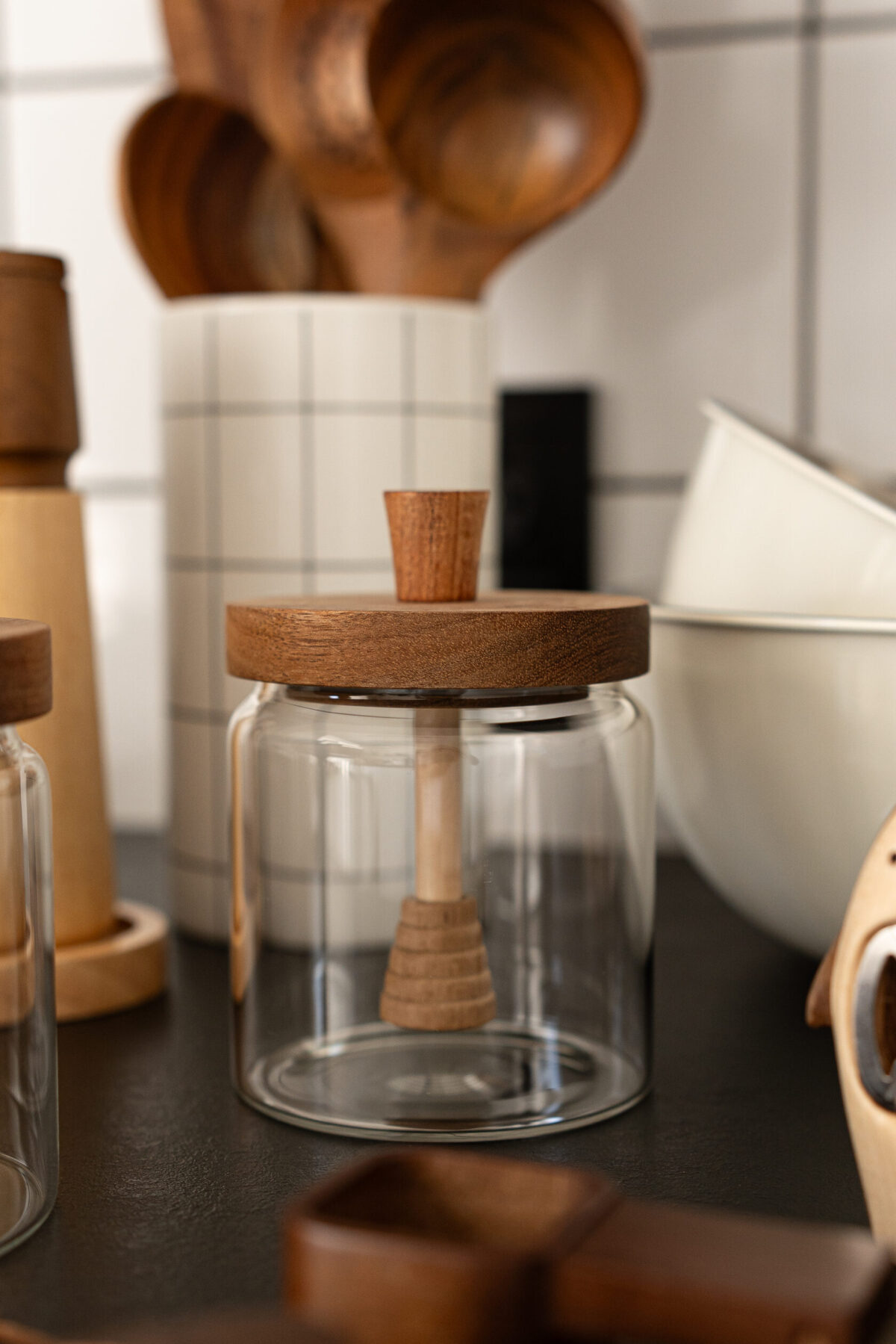 Банка для меду з деревʼяною кришкою 400 мл - Зображення 3