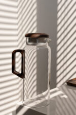 Графин прозорий з дерев. кришкою та ручкою 1500 мл - Зображення 2