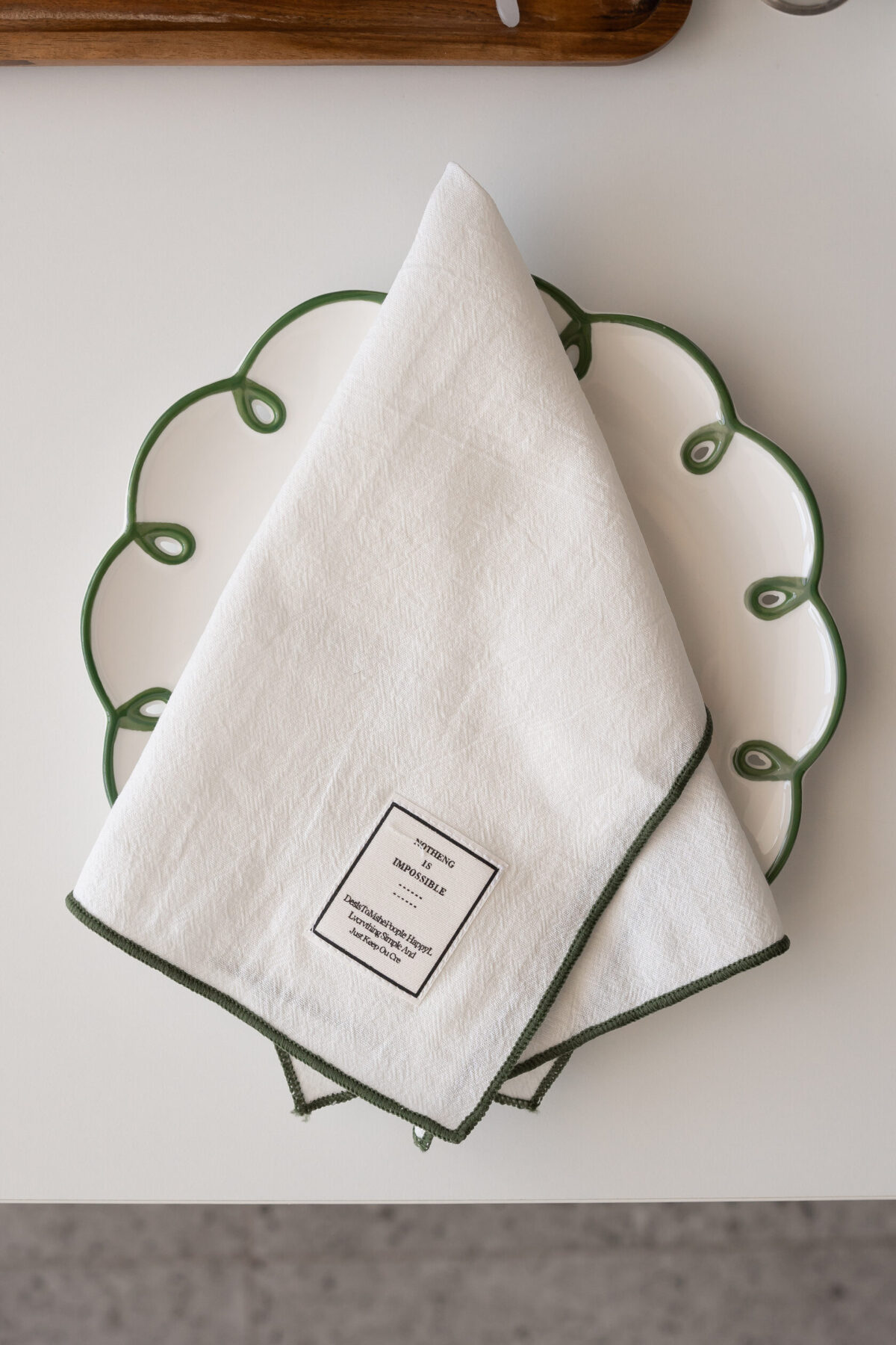 Серветка з зеленим обрамленням 50х30 см - Зображення 2