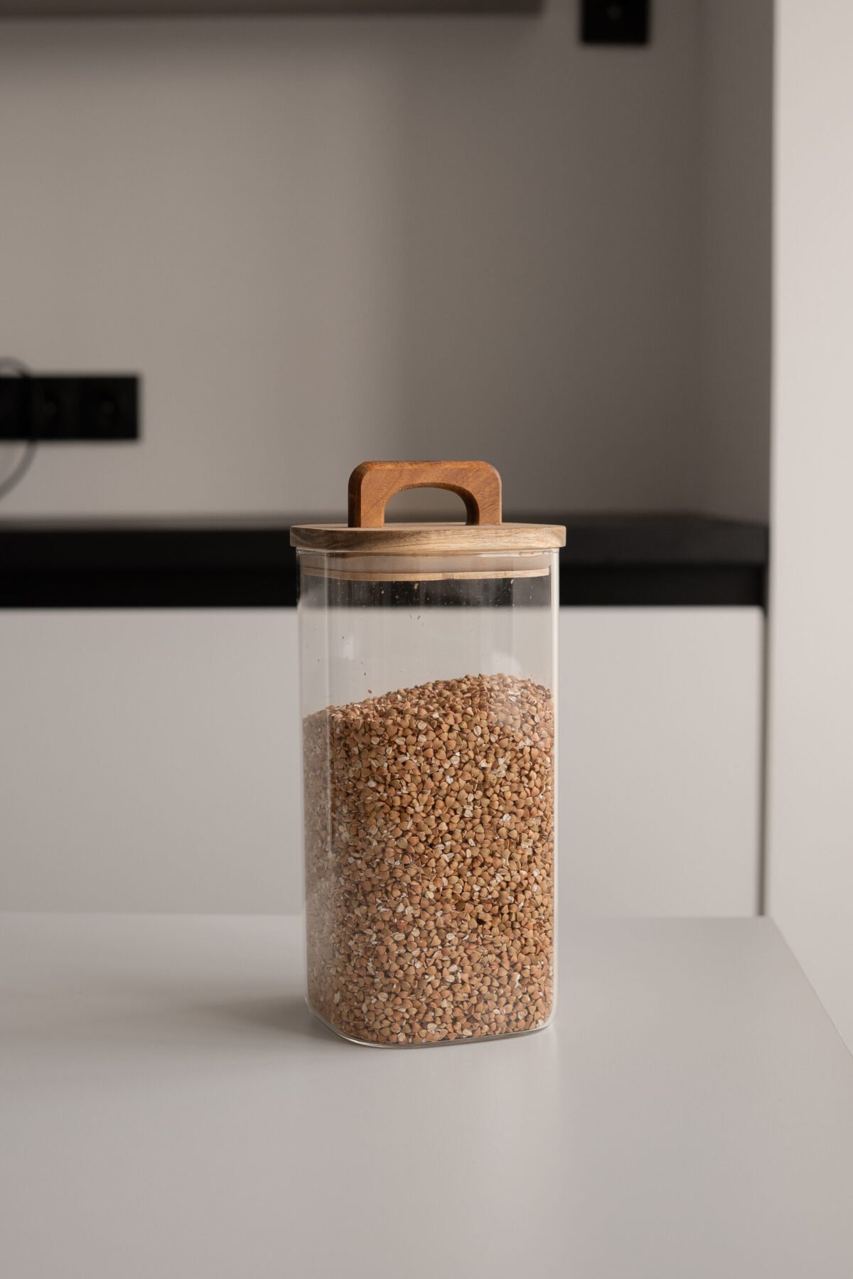 Банка квадратна 10х20 см HARDWOOD, кришка з ручкою - Зображення 2