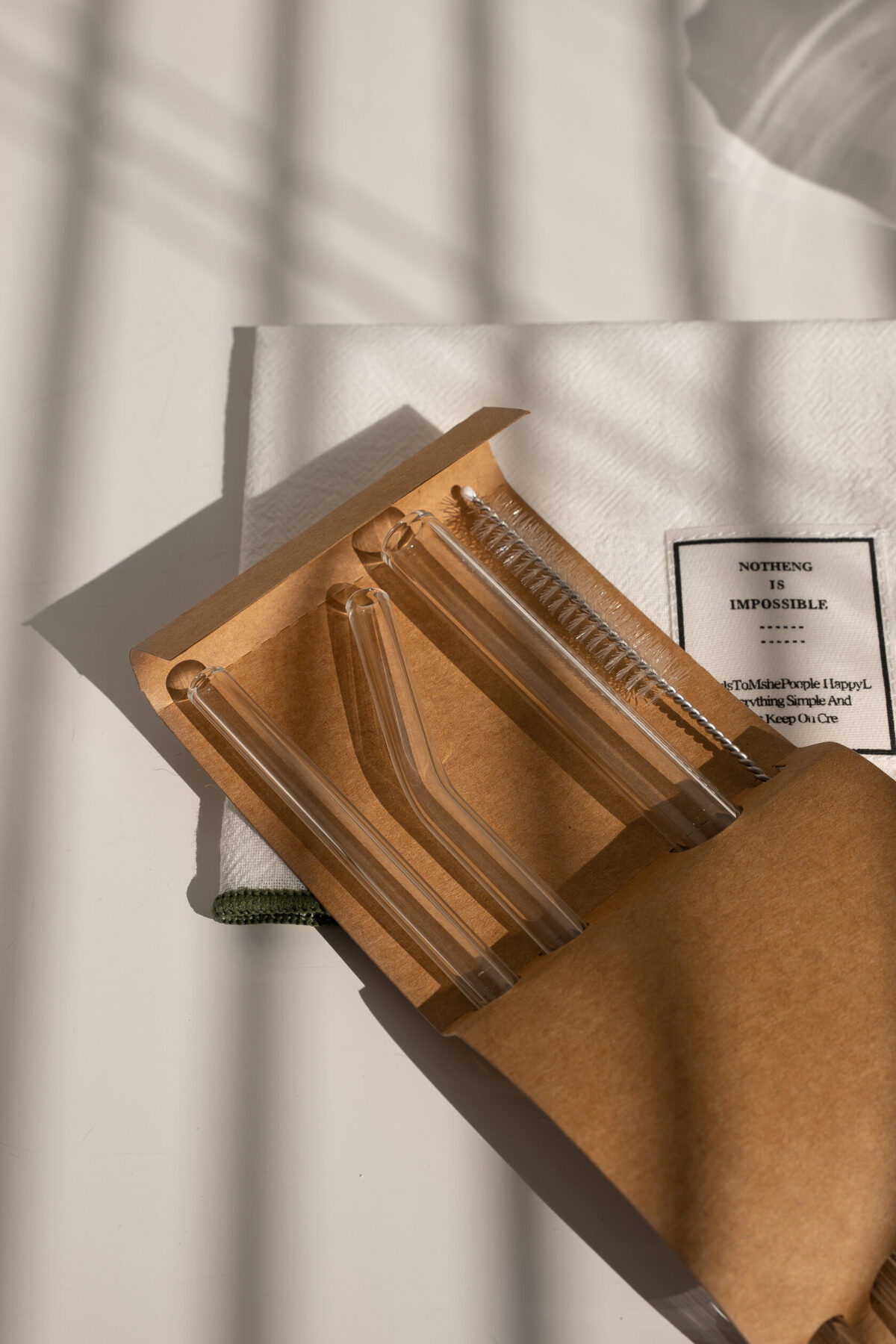 Набір скляних соломинок, 3 шт + щітка - Зображення 3