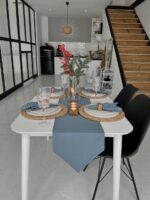 Доріжка на стіл 220 см, Пастельно-синій