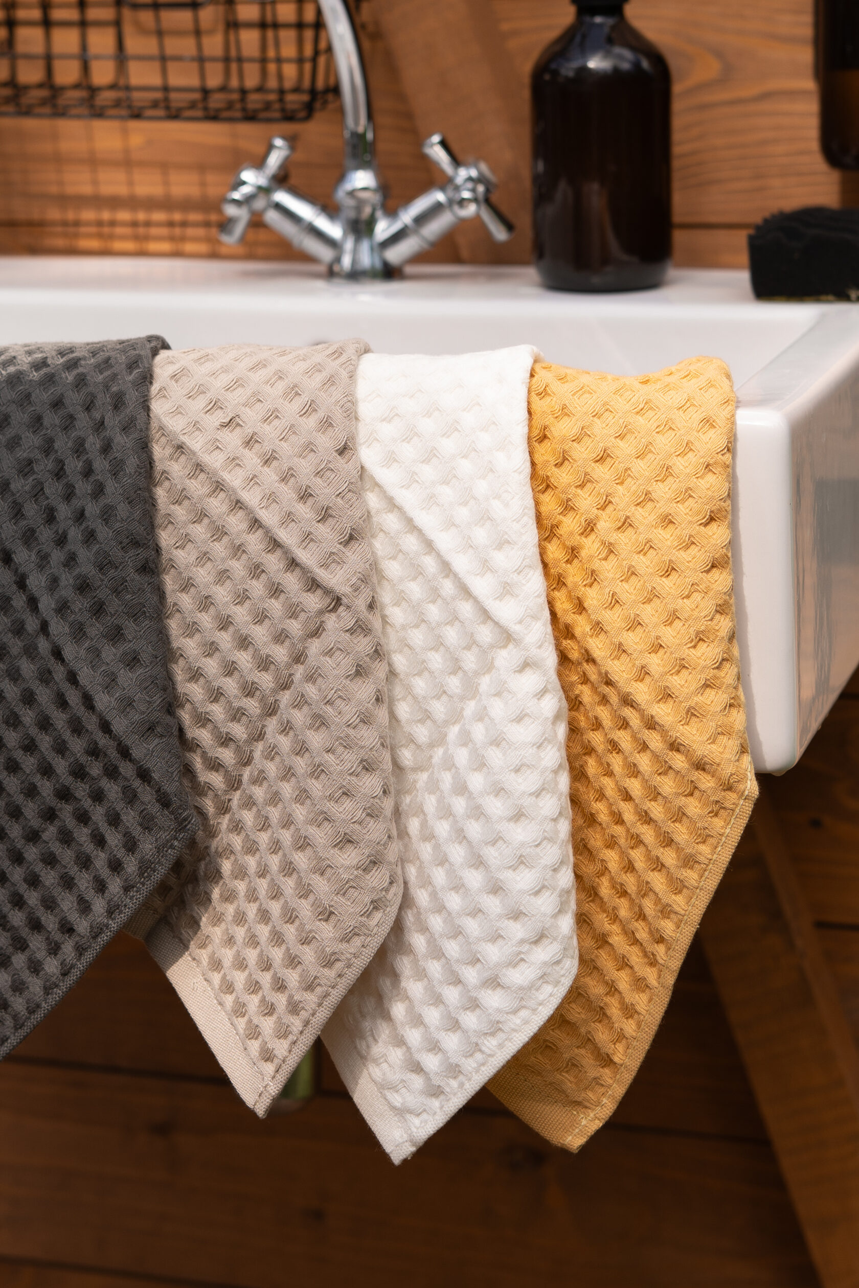 49922200 Рушник вафелька 35х35 см, молочний - Зображення 1