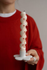 Підсвічник у формі квітки, білий - Зображення 2