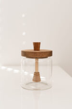 Банка для меду з деревʼяною кришкою 400 мл