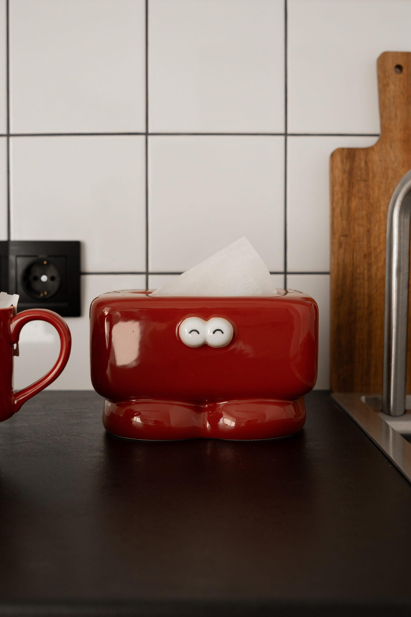 68726554 Серветниця EMOJI, червона без ручок - Зображення 1