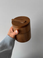 Подвійна деревʼяна ємність з ложкою - Зображення 3