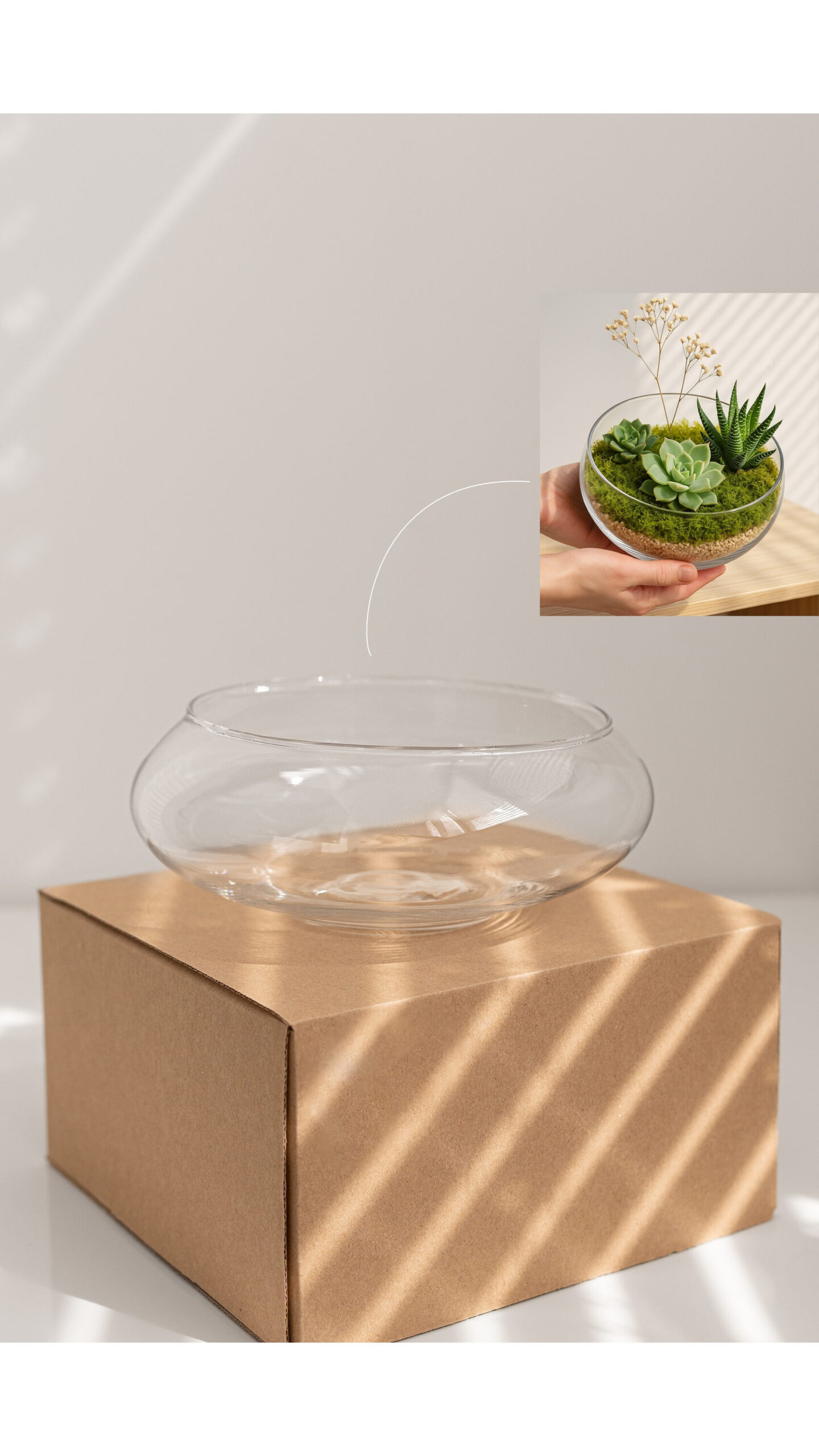 76879753 Ємність для композицій, скляна, прозора 18 см - Зображення 1