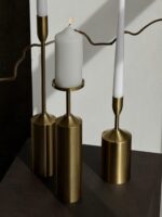 Набір металевих підсвічників HUGE 3 шт, золоті - Зображення 2