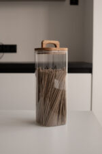 Банка квадратна 10х25 см HARDWOOD, кришка з ручкою - Зображення 2