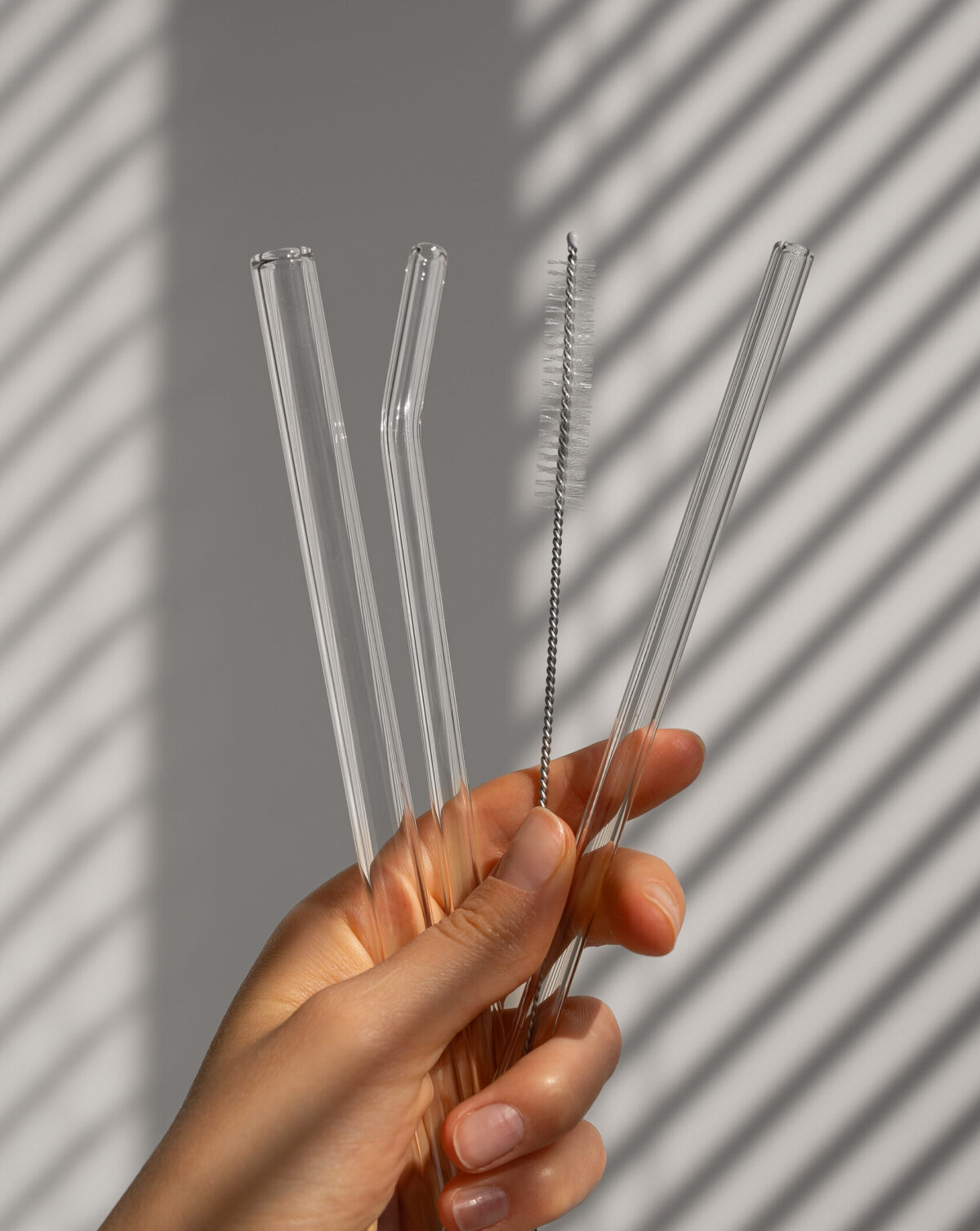 Набір скляних соломинок, 3 шт + щітка - Зображення 2