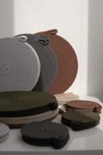 Бавовняний килимок під чашку 12 см, світло-сірий (товщина 6.5 мм) - Зображення 2