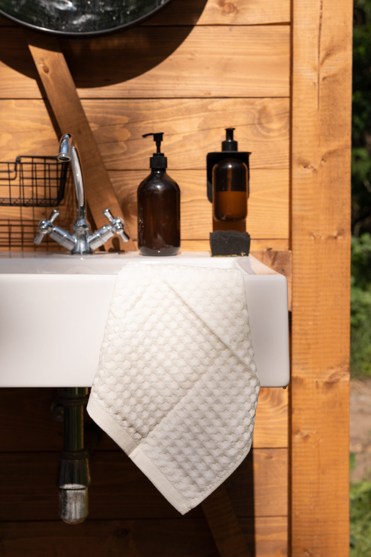 Рушник вафелька 35х35 см, молочний - Зображення 2