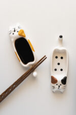 Керамічна піала для соєвого соусу у формі котика, помаранчевий - Зображення 3