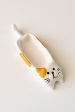 Керамічна піала для соєвого соусу у формі котика, помаранчевий