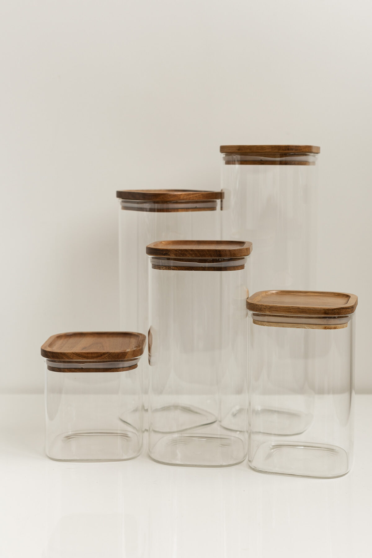 Банка квадратна WOOD, з темною кришкою, 10х20 см - Зображення 3