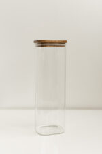 Банка квадратна WOOD, з темною кришкою, 10х30 см