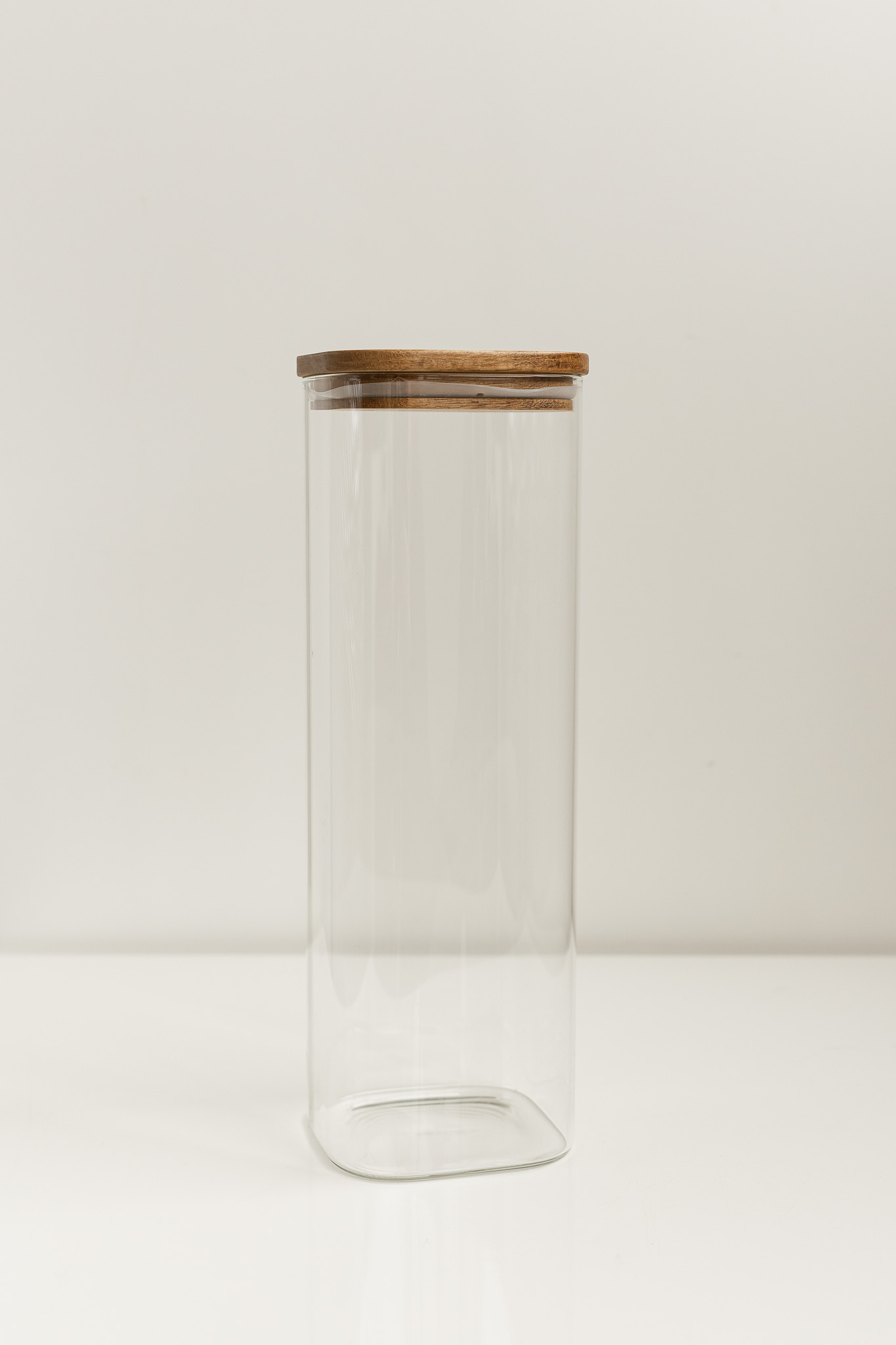 DSC09226-2 Банка квадратна WOOD, з темною кришкою, 10х30 см - Зображення 1