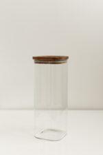 Банка квадратна WOOD, з темною кришкою 10х25 см