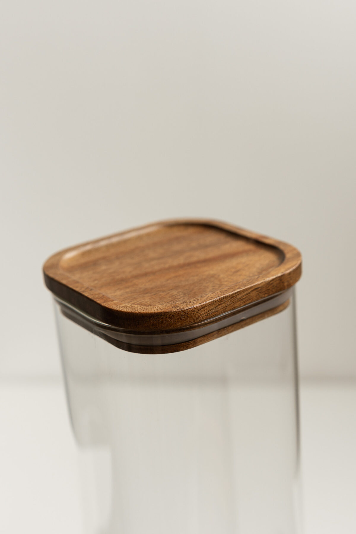 Банка квадратна WOOD, з темною кришкою 10х25 см - Зображення 2