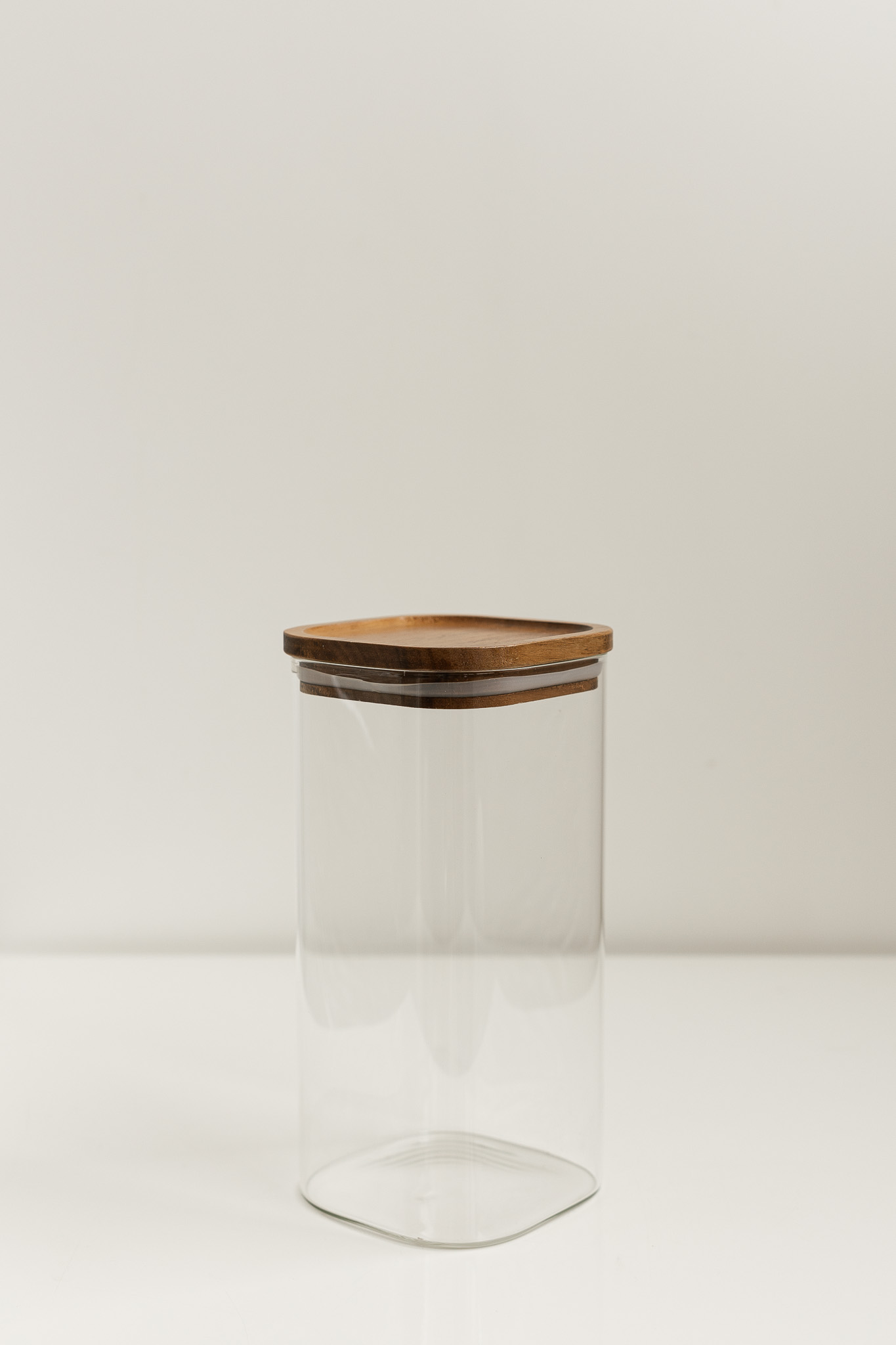DSC09231-2 Банка квадратна WOOD, з темною кришкою, 10х20 см - Зображення 1