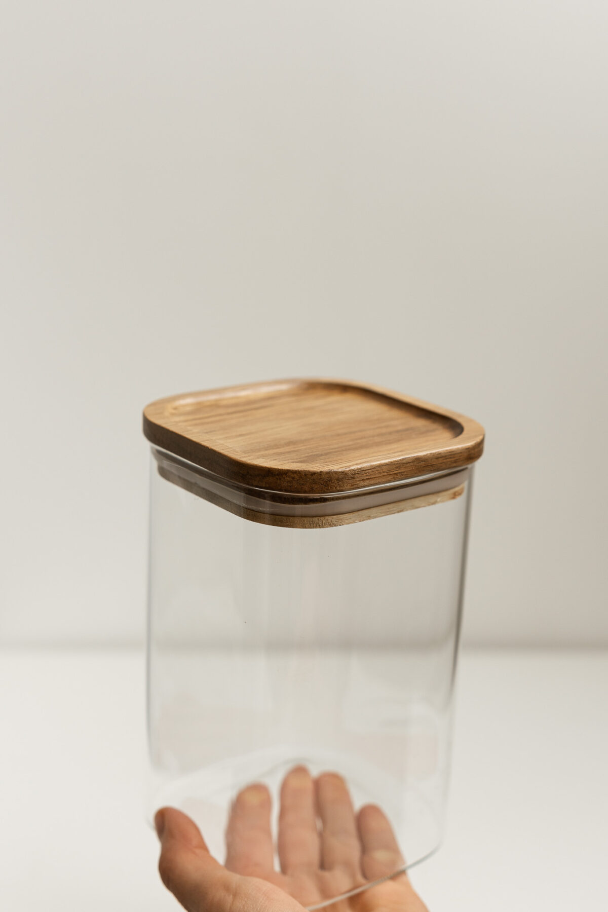 Банка квадратна WOOD, з темною кришкою, 10х15 см - Зображення 2