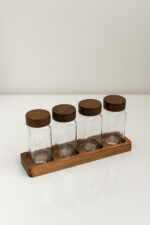 Деревʼяна підставка на 4 баночки - Зображення 2